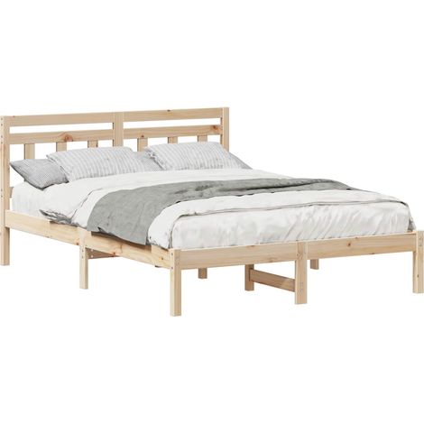 Maison Exclusive - Struttura del letto Marrone 140 x 190 cm Pino massello