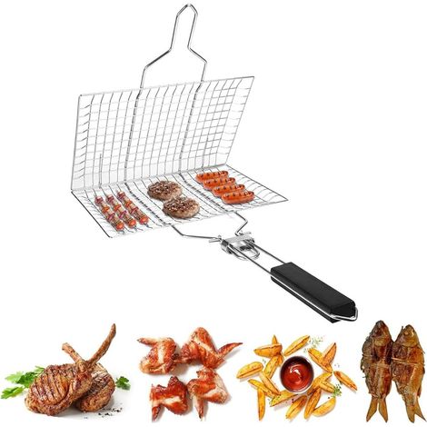 Un panier de barbecue carré pliable démontable avec barbecue de poisson (1/5)
