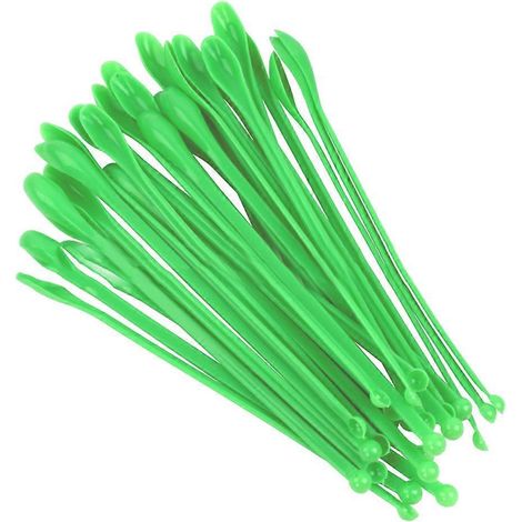 50 cuillères à échantillonner en plastique, spatules de mélange, pelles de laboratoire-20.00X1.50X0.10CM-Green