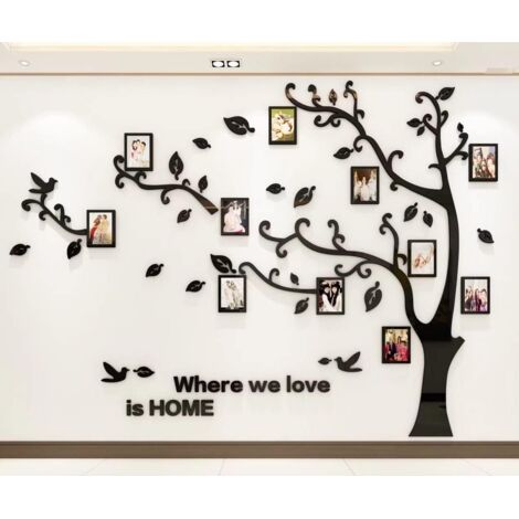 Stickers Muraux Arbre 3D Bricolage Stickers muraux Autocollants muraux Arbre Arts Décorations pour le Salon Chambre Chambre à coucher (Noir Gauche,XL: 200 276CM)dengyank (1/5)