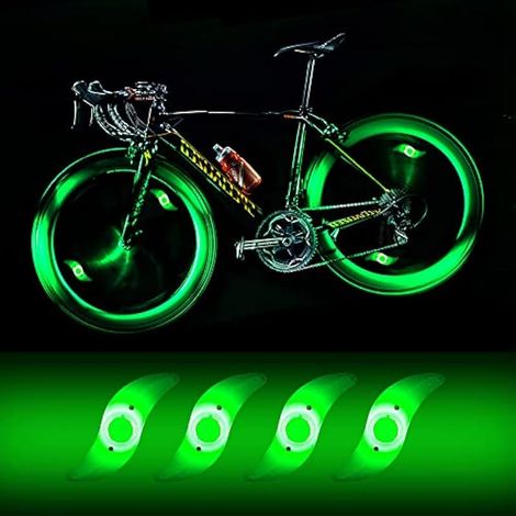 Lot de 4 lumières de Roue de vélo Rouges imperméables Lampe LED Pneu de vélo avec 3 Modes de Clignotant pour vélo de Montagne vélo Adulte et Enfant (1/4)