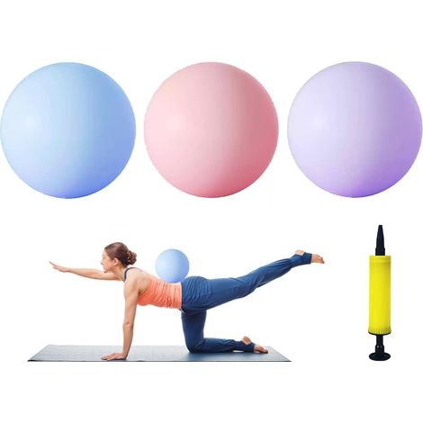 Pilates Gymnastics Ball, 3 Piece Anti-Slip Gymnastic Ball, 25 cm Small Pilates Ball, Fitness Ball Send Hand Pump, Yoga Ball, for Pilates, Yoga (3 Colours) (1/5)
