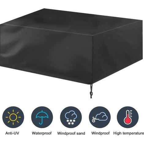 Telo di copertura per tavolo e sedie da giardino – tessuto Oxford impermeabile – parasole – dimensioni 242x162x100 cm