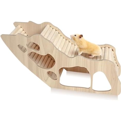 Échelle D'escalade pour Hamster, Jouets pour Hamster en Bois, Jouet D'escalade pour Hamster, Jouet D'escalade en Bois et Décoration de Cage de Pont, pour Hamsters, Souris et Petits, Chinchilla (1/5)