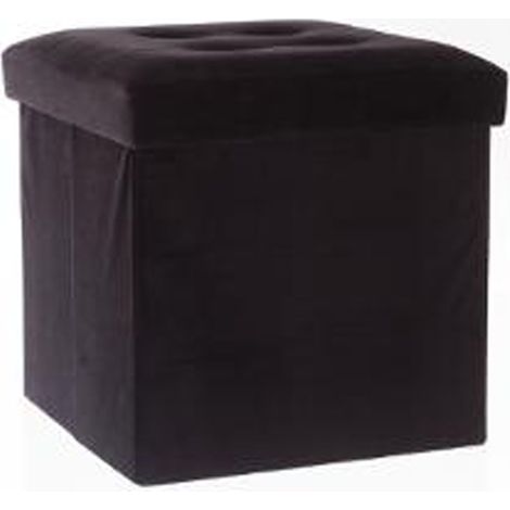 Pouf coloris noir - Dim : L.38 x l.38 x h.38 cm -PEGANE-