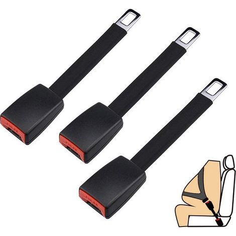 Extensor de cinturón de seguridad de 3 piezas, 25 cm, Extensión, personas obesas, mujeres embarazadas, asientos infantiles y camioneros (1/5)