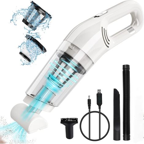 Aspirateur à Main Sans Fil Rechargeable   120W Puissant, Mini Aspirateur Wet & Dry pour Voiture et Maison (1/5)