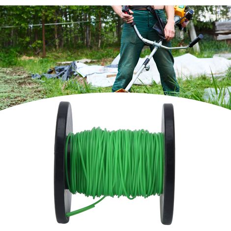 Fil de coupe ronde 2mm pour débroussailleuse, bobine verte 50m compatible Husqvarna, coupe-herbe et tondeuse. (1/5)