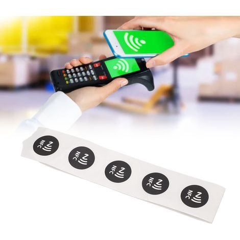 Étiquettes/autocollants NFC compatibles avec TagMo et Amiibo, 504 octets de mémoire, entièrement programmables, noirs. (1/5)