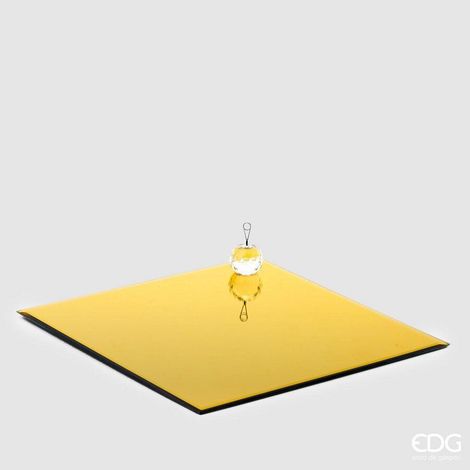 EDG Enzo De Gasperi Base Specchio Quadrato 30 x 30 Cm Gold Vetro