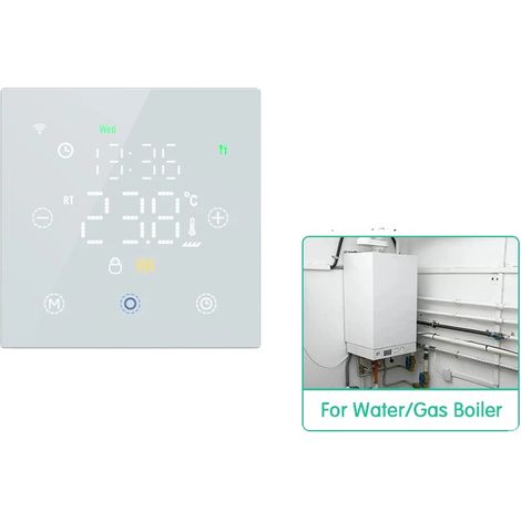 Thermostat de chauffage au sol, compatible avec le contrôle vocal, gestion de la température à distance, Chauffage de chaudière (1/2)