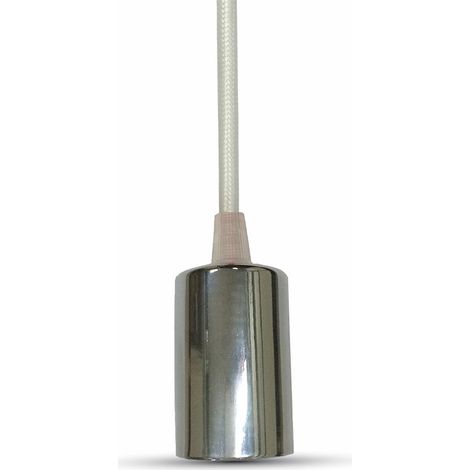 LAMPADARIO CON PORTALAMPADA CROMO DOME BIANCO CHIARO