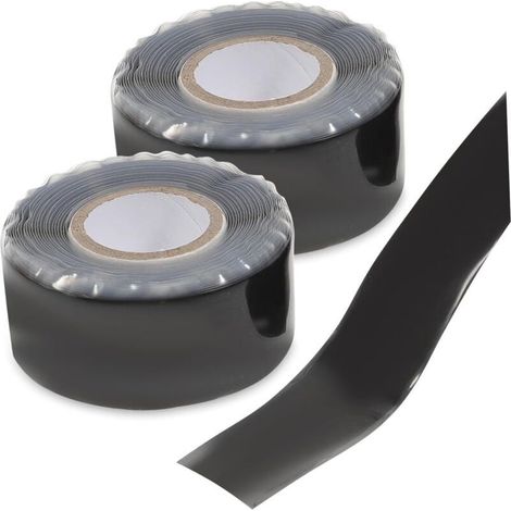 Lot de 2 Ruban De Réparation De Tuyau D'eau Ruban De Réparation De Plombiers Bande Congélateur Bande De Fil Ruban Adhésif En Vinyle Durite Lave-vaisselle Réfrigérateur Caoutchouc (1/5)