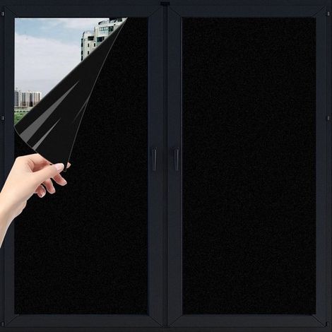 Lámina opaca autoadhesiva para ventanas, 60x100cm para salas de estar/cocinas/baños/aseos - Negra (1/5)