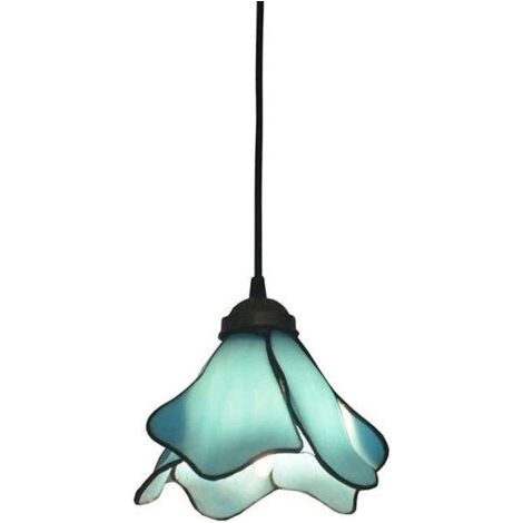 ZOLGINAH Prix d'usine Européenne Tiffany E27 Suspension Romantique Lustre Méditerranéen Hauteur Réglable Lampe Suspendue En Verre Bleu Salle À Manger Chambre D'enfants Lumière Salon Bureau Couloir Mai (1/5)