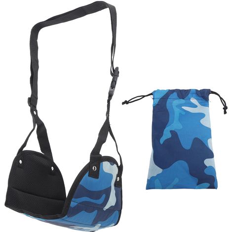 Repose-pieds avion portable, hamac pour jambes en vol, coussin de relaxation voiture, accessoire voyage avec sac de rangement, motif camouflage (1/5)