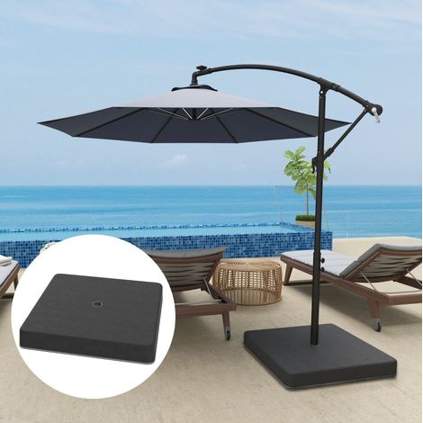 CHICFURN Contrapeso para base de sombrilla 89 x 89 x 10,5 cm plástico negro, rellenable (1/5)