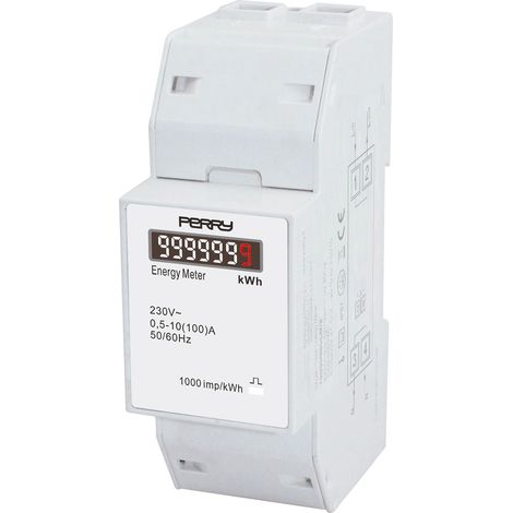 Compteur d'énergie monophasée 2 DIN - PERRY (1/3)