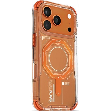 Funda Skinarma Magma para iPhone 17 Pro con carga magnética, color naranja. (1/5)