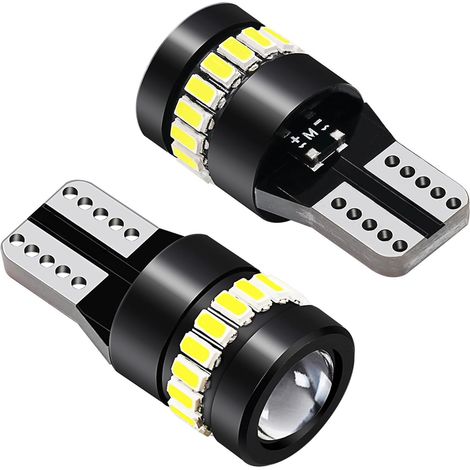 2 Pieces Ampoule T10 LED W5W 6000K Blanc pour Voiture 12V, 194 168 Eclairage de Position Plaque Dôme et Stationnement 500LM, Longue Durée, Efficacité Énergétique, Universelles pour Véhicules (1/5)
