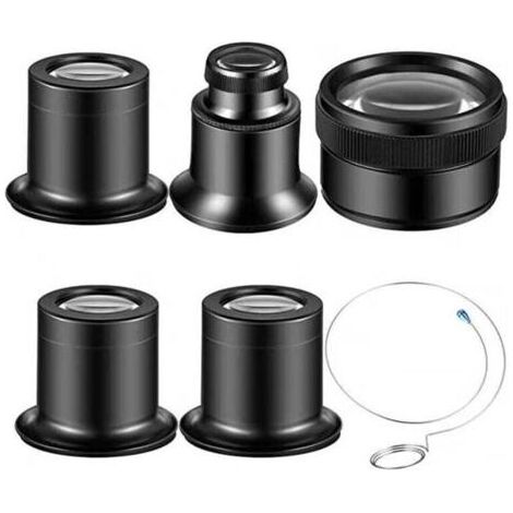 Loupe Monoculaire Portable 5X 10X 15X 20X 30X pour Bijoutier Horloger et Travail de Précision (1/4)