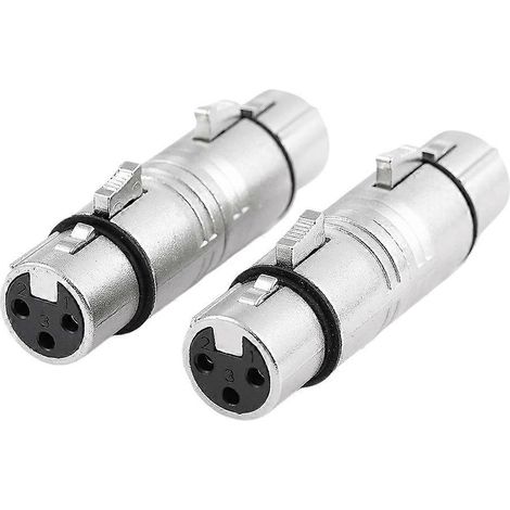 Adaptateur XLR femelle-femelle (lot de 2), convertisseur d'extension de microphone (3 broches femelle-femelle). (1/5)