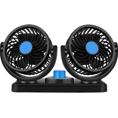 12V USB double tête grand ventilateur de refroidissement par air voiture petit ventilateur électrique réglable en deux vitesses