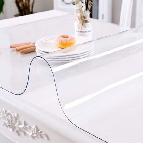 Transparente PVC-Tischdecke, Schutzfolie für Möbel, wasserdicht, leicht zu reinigen, 1 mm dick, Größe 60 x 100 cm (1/3)