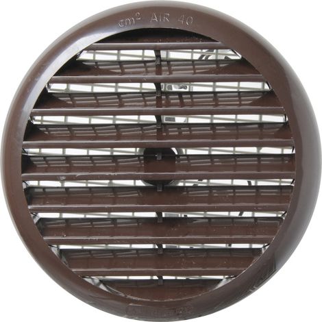 La ventilation tur100 m Grille de ventilation en plastique avec ressorts, marron, 106 mm
