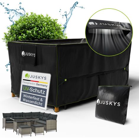 Juskys Gartenmöbel Abdeckplane CoverSafe Pro 160x100x75 cm - winterfest & wasserdicht - Schutzhülle für Gartentisch, UV-Schutz, Abdeckhaube Gartentisch