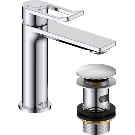 Bristan Saffron Eco Start Basin Mixer Tap with Clicker Waste - Chrome (1/3)