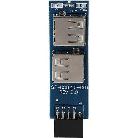 Adaptateur de carte mère de type A femelle, connecteur convertisseur 9 broches vers USB 2.0 à 2 ports (1/5)