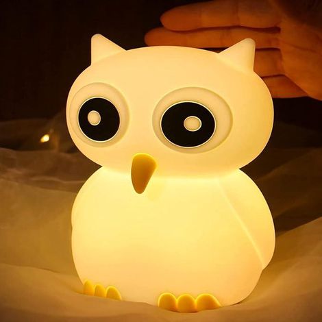 Veilleuse hibou sage et mignon, veilleuse LED pour chambre d'enfant, veilleuse à couleurs changeantes pour chambre de garçon ou de fille (1/5)