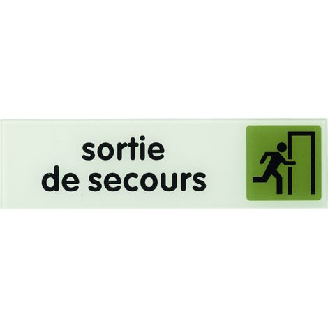 THIRARD - Plaque de signalisation Sortie de secours, plexiglass adhésif, 170x45mm - THIRARD (1/5)