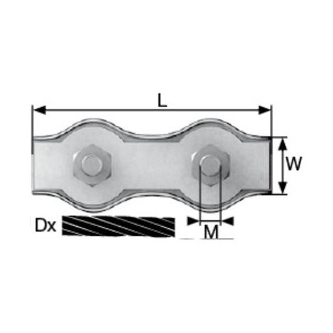 Dörner + Helmer 4814444 abrazaderas de cables acero galvanizado 2 mm