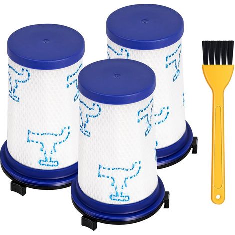 Lot de 3 Filtres HEPA - Compatible Rowenta Air Force 360 - Plastique Blanc - Filtration Fine - Pour Aspirateur Balai - 104x67x54mm (1/5)
