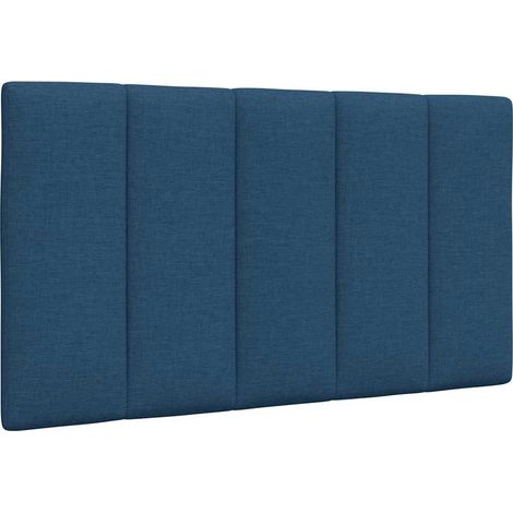 vidaXL Coussin de tête de lit Hanko bleu 90 cm tissu