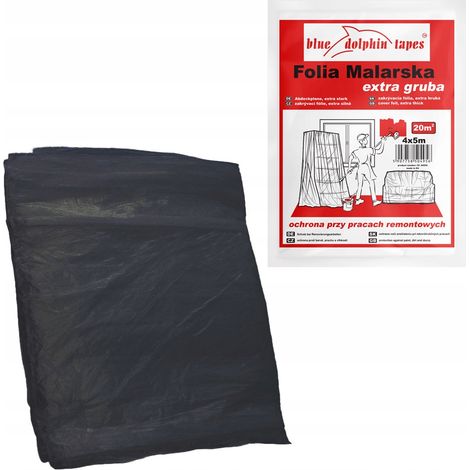 Film De Protection Peinture Blue Dolphin Extra Epais, 4 x 5 m, Haute Resistance