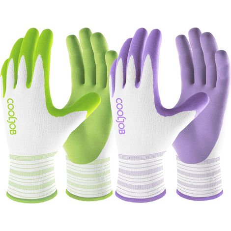 Gardening Gloves for Women - 2 Pairs Women Work Gloves Comfortable Breathable Gardening Gift - Purple (1/5)