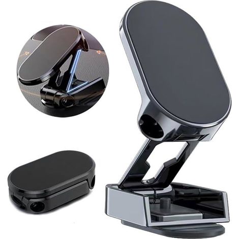 1 support de téléphone voiture ventouse, rotation 360°, fixation magnétique, compatible GPS et smartphone, pour conduite sécurisée (1/4)