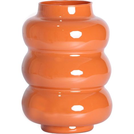 Vase contemporain en cristal orange finition brillante - Orange cristal lumineux (1/3)