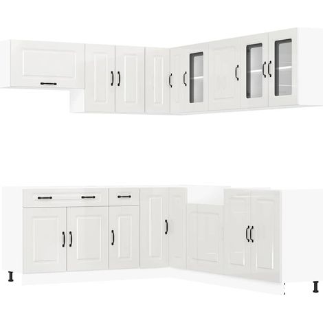 Maison Exclusive - Mueble cocina Kalmar blanco brillo 11 pzas mad (1/5)