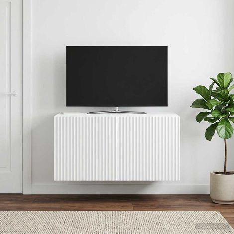 Wandmontierter TV-Schrank Weiß 59,5 x 41 x 30 cm Holzwerkstoff (1/5)