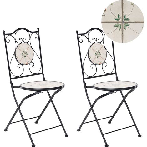 Gartenstuhl 2er Set CARONA klappbar Metall Schwarz