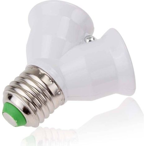 Casquillo de bombilla divisor E27  Blanco (1/4)