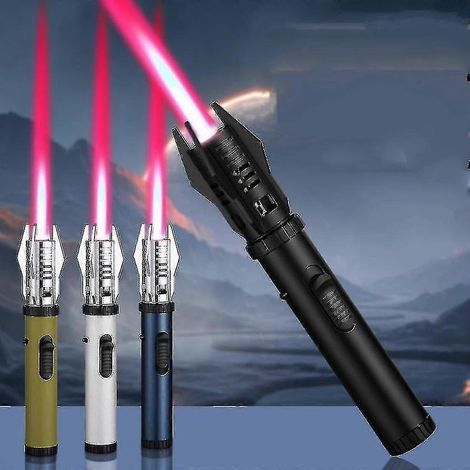Briquet à butane sabre laser, briquet à flamme jet rechargeable pour barbecue, bougie, camping (gaz non inclus) Dd (1/5)