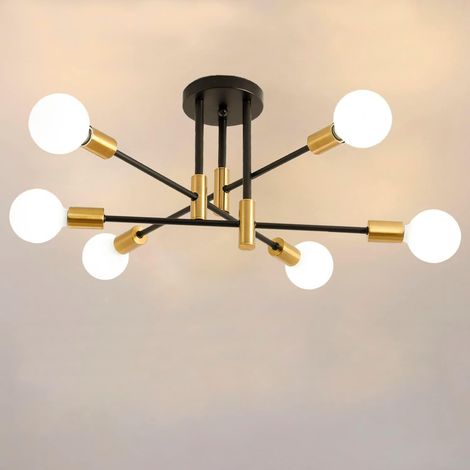 Lustre moderne plafonnier semi-encastré créatif pour salon chambre salle à manger cuisine bureau lumières 6 (1/4)