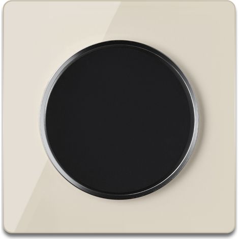 Lichtschalter schwarz mit Glass-Abdeckrahmen beige (1/4)