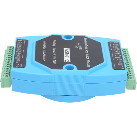 Module MODBUS WSM01-2 16AD 0-10V - Capteur de tension industrielle, acquisition analogique 8 entrées, interface RS485, alimentation 24V DC, boîtier DIN, mesure précise pour automatismes et supervision (1/5)