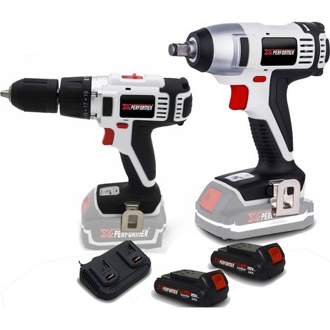 Perceuse visseuse percussion + Bouloneuse 20V LITHIUM X-Performer XP2CID20LI +2 Batteries 2 Ah et double chargeur
